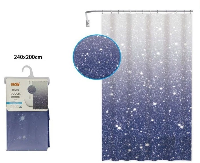 Tenda Per Doccia Vasca Da Bagno Impermeabile Pvc 12 Ganci Con Fondo Bianco Decorata Con Piume - Foto 4