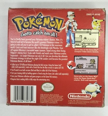 Nintendo Pokemon Red Version (DMG-APAE-USA) Overseas Version Game