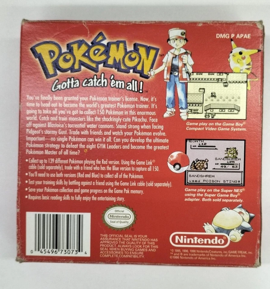 Nintendo Pokemon Red Version (DMG-APAE-USA) Overseas version Game Boy Software - Image 2 of 4