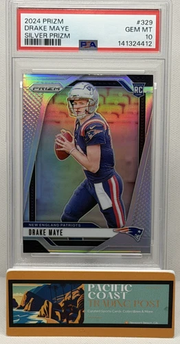 2024 Prizm Fotball - DRAKE MAYE #329 - Silver Prizm Rookie Card - PSA 10
