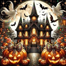 Halloween 5D Diamond Painting Kit 14 x 14 Inch DIY Craft Home Wall Decor