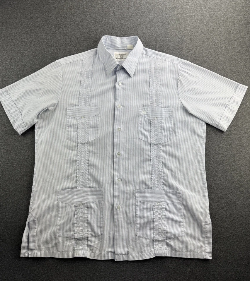 Givenchy Mens Guyaberas Shirt Size XL Short Sleeve Tropics Miami Vintage Top - Image 2 of 4