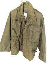 Vintage Military Field Jacket Mens Short Small Green M65 Style Coat
