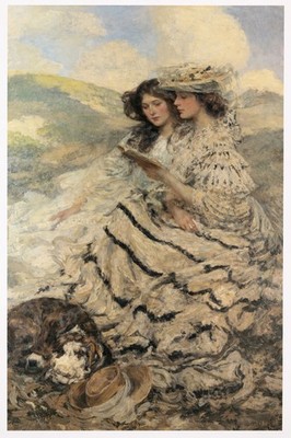 Victorian Ladies Reading Art Print - 16x24  Vintage   Premium   Art Print