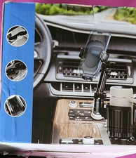 Air Vent Car Phone Mount Holder, Clip-On Plastic, Adjustable Angle, Black
