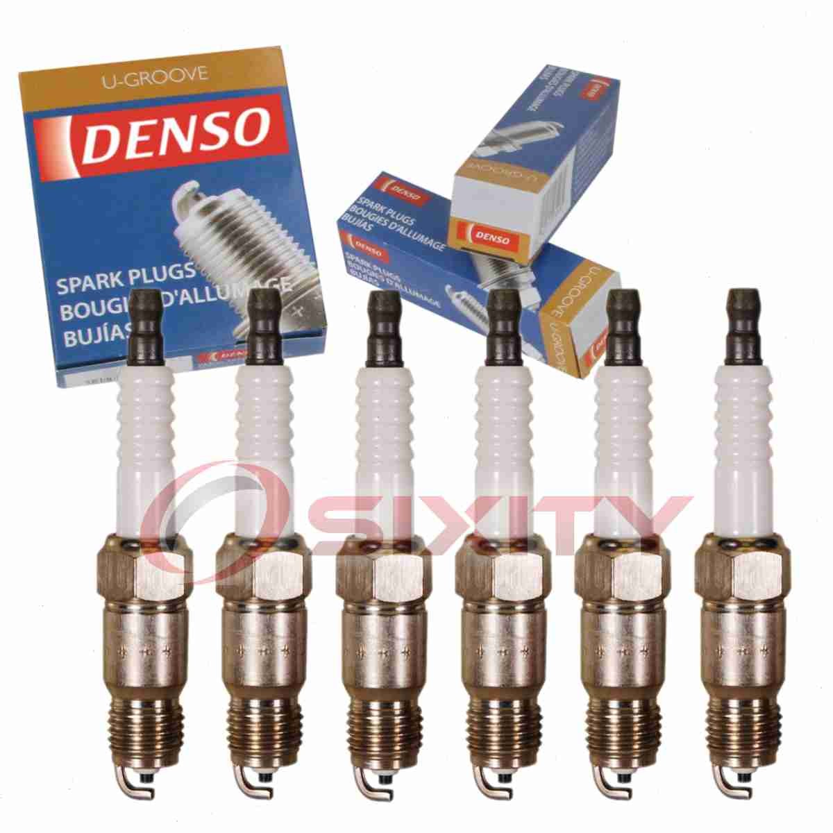 6 pc Denso Standard U-Groove Spark Plugs for 1985-1995 GMC C1500 4.3L V6 pa