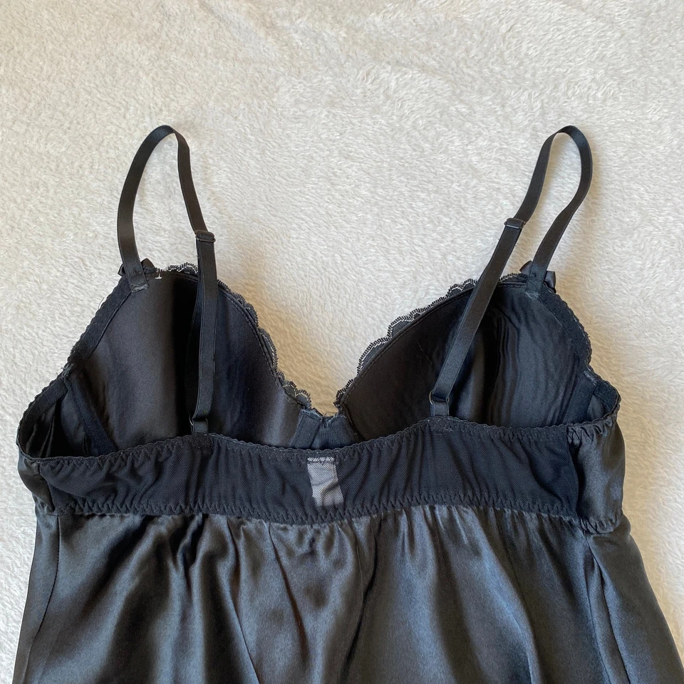 Gilligan OMalley Babydoll Bustier Lencería Top Mujeres L Negro Romántico Encaje Ribete Foto 4 de 4