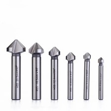 6PCS HSS Countersink Chamfer Drill Bit Set 90° 3 Flute 6.3–20.5mm