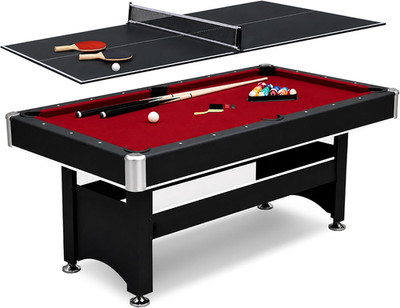 Spartan 6 Ft Pool Table, with Ping Pong Multi Game Combo Tables for Family Recre