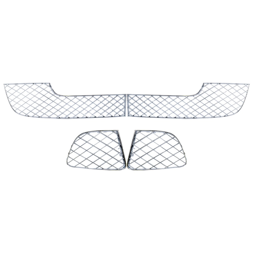 4Pcs Chrome Bumper Lower Mesh Grille Fit For Bentley Continental Gt Gtc 2012-15