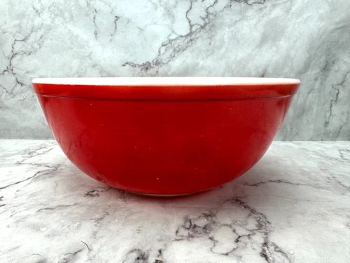 Pyrex Primary Color Red Mixing Bowl 4 qt Quart Nesting Vintage #404