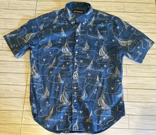 Reyn Spooner Men s Blue Hawaiian Sailboat Anchor Short Sleeve Button Shirt XL