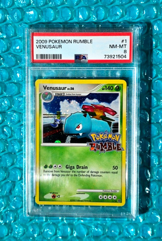2009 POKEMON RUMBLE VENUSAUR #1 HOLO PROMO PSA-8 NM/MT