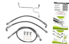 Stainless Steel Hydraulic Front Brake Line Kit Non-ABS Compatible 66.75" Black