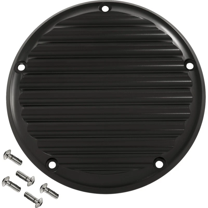 Tapa Derby Billet Joker Machine 06-965-1 - Anodizado Negro Aletado - Imagen 1 de 1