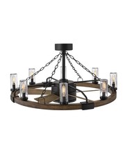 8-Light 36" Outdoor Ceiling Fan in Matte Black
