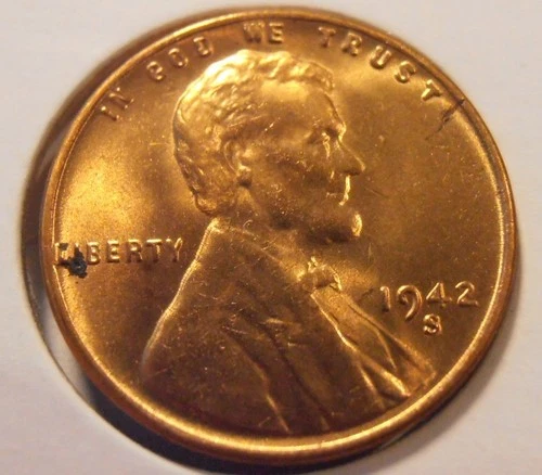 1942 S Early, Tough Date, BU Lincoln Wheat Cent,  (42SBU4)