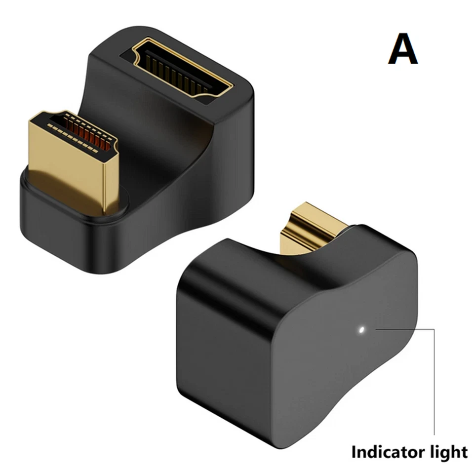 A/B U Shape HDMI to HDMI Adapter Durable 8K 4K 60Hz 120Hz HD Male to 180 Degree - Image 4 of 4