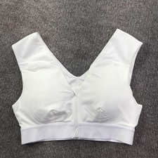 Tommie Copper Sports Bra Womens Small White Front Zip Shoulder Support Mesh