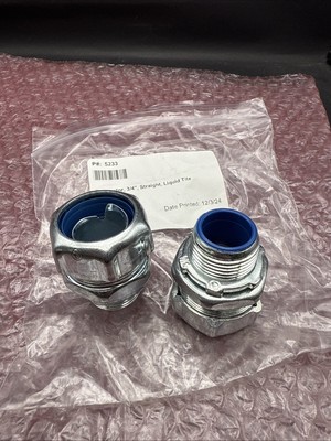Pack 2 ABB Thomas & Betts 5233 Kanal Anschluss Liquidtight 1.9cm Neu