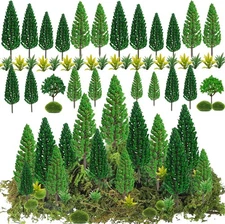 30 Pieces Model Trees Mixed 1.7-6 inch Fake Miniature Trees and Artificial Moss 