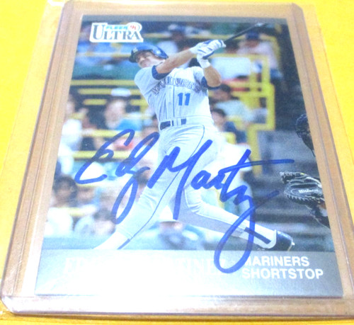 EDGAR MARTINEZ 1991 FLEER ULTRA SIGNED BASEBALL CARD #340 SEATTLE MARINERS HOF