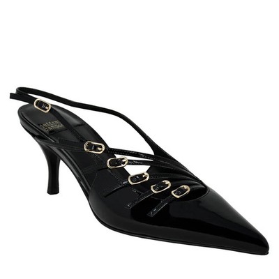New Jeffrey Campbell Lash Patent Leather Buckle Slingback Shoes Heels Size 9