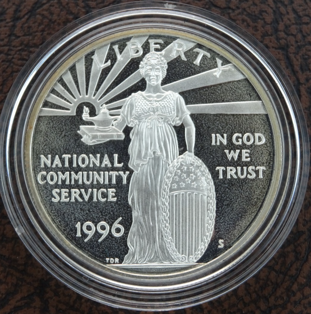 R*迎様 1996年 アメリカ シルバー 1ドル 1996-S National Community Service Proof Silver Dollar US Mint $1