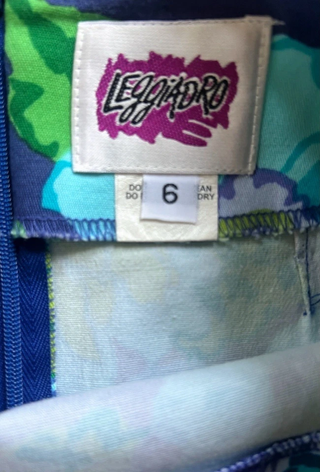 Falda Lápiz Y2K Leggiadro Vibrante Floral Algodón Talla 6 Hecha en Italia Foto 4 de 4