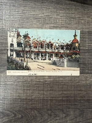 Scene In Luna Park Aug 27 1905 Litho UND HD MICA Postcard