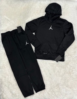 Nike Air Jordan Boys THERMA Dri-Fit Hoodie & Fleece Joggers Set LARGE 14/16 NEW!
