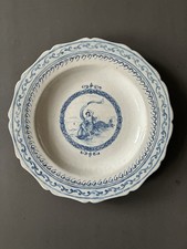 Plat Delft XVIIe Néréide antique delft 