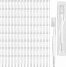 300PCS Disposable Toothbrushes Bulk Tooth Brush,White Camping Individually