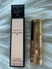 Gucci Rouge A Levres Mat Lipstick Lip Colour Matte 208 They Met in Argentina .12