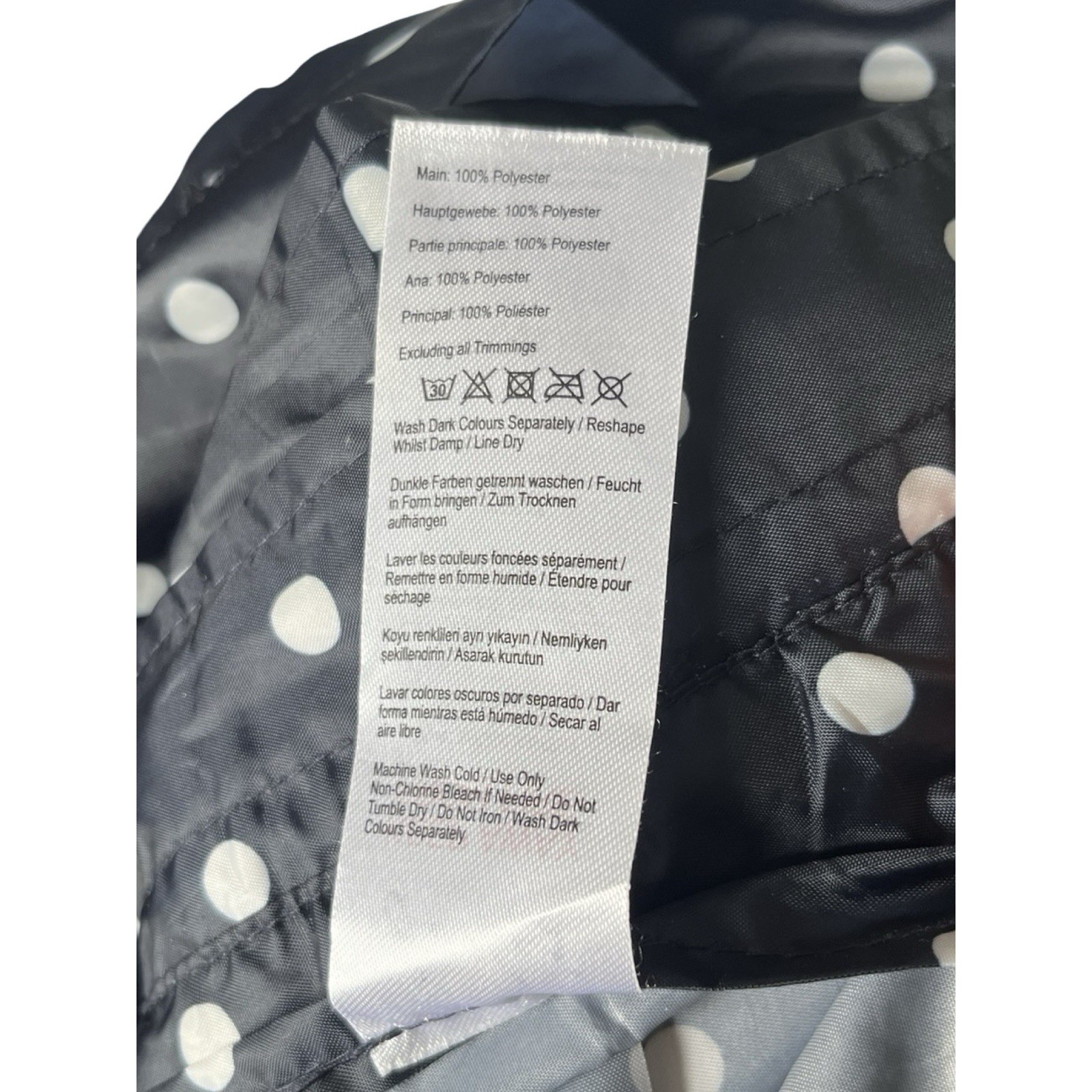 Joules Right as Rain Collection Navy Blue Polka Dot Rain Jacket Womens Size 6 image 9