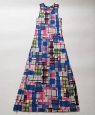 PLEATS PLEASE Issey Miyake Sleeveless Pleated Dress Patchwork Check Blue L