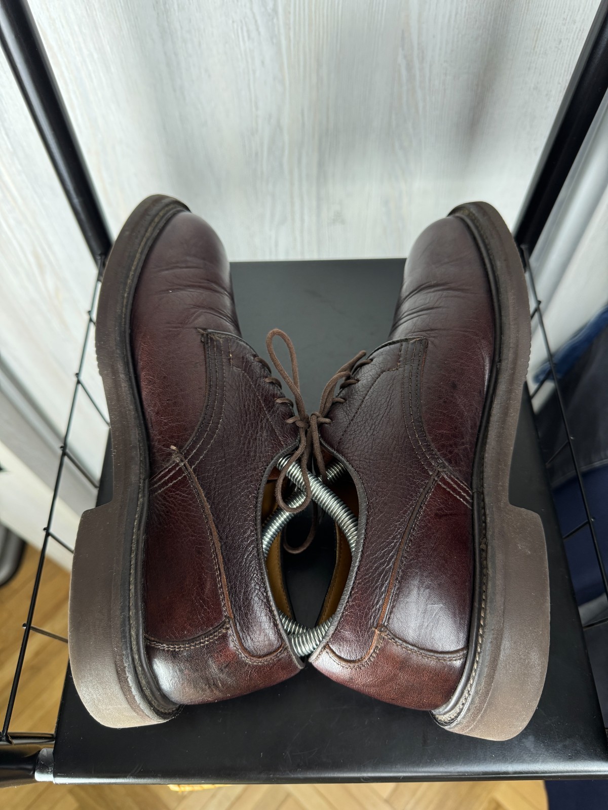 Tricker’s Burgundy Brown Woodstock Derby Kudu Leather Shoes image 9