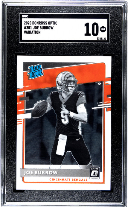 2020 Panini Donruss Optic Joe Burrow Negative Variation #301 Rookie SGC 10