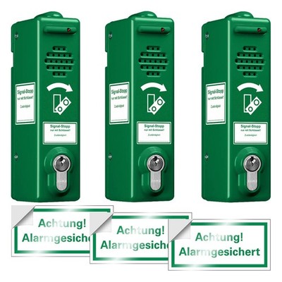 BIGPACK 3 x Türwächter ABUS Zylinderschloss gleichschließend, 80 dB/105 dB, grün