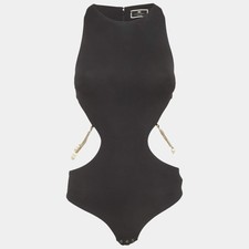 Elisabetta Franchi Black Jersey Halter Neck Bodysuit S