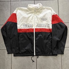 Vintage 90s Team Adidas Nylon Windbreaker Jacket Colorblock Trefoil Size Large