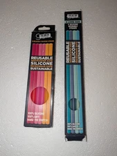 Gosili Reusable Silicone Drinking Straws Standard & Extra Long 10 Total Straws