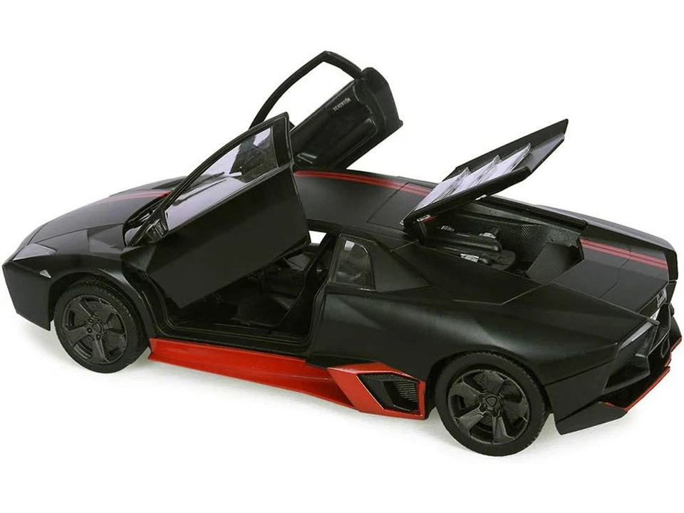 Lamborghini Reventon Matt Black with Red Stripes "Satin Paint" Series 1/24 Dieca - Image 2 of 4