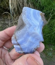 AAA Druzy  Blue Lace Agate, 112.45g Old Stock Cabbing Rough, Collectors Specimen