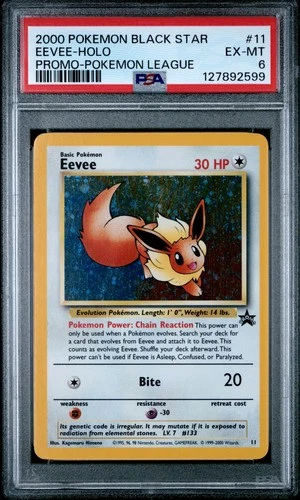 PSA 6 - EEVEE HOLO - 11 PROMO BLACK STAR POKEMON LEAGUE POKEMON