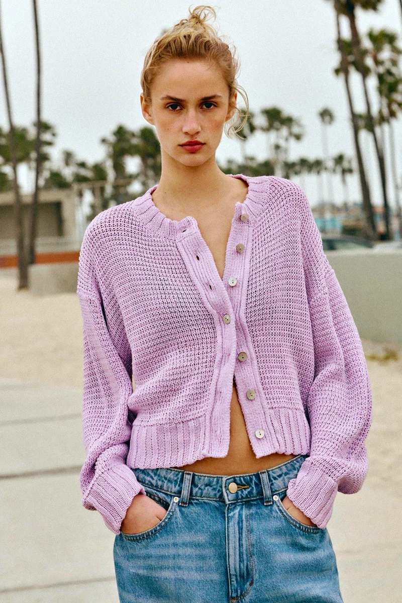 jersey morado jersey punto fino mujer zara