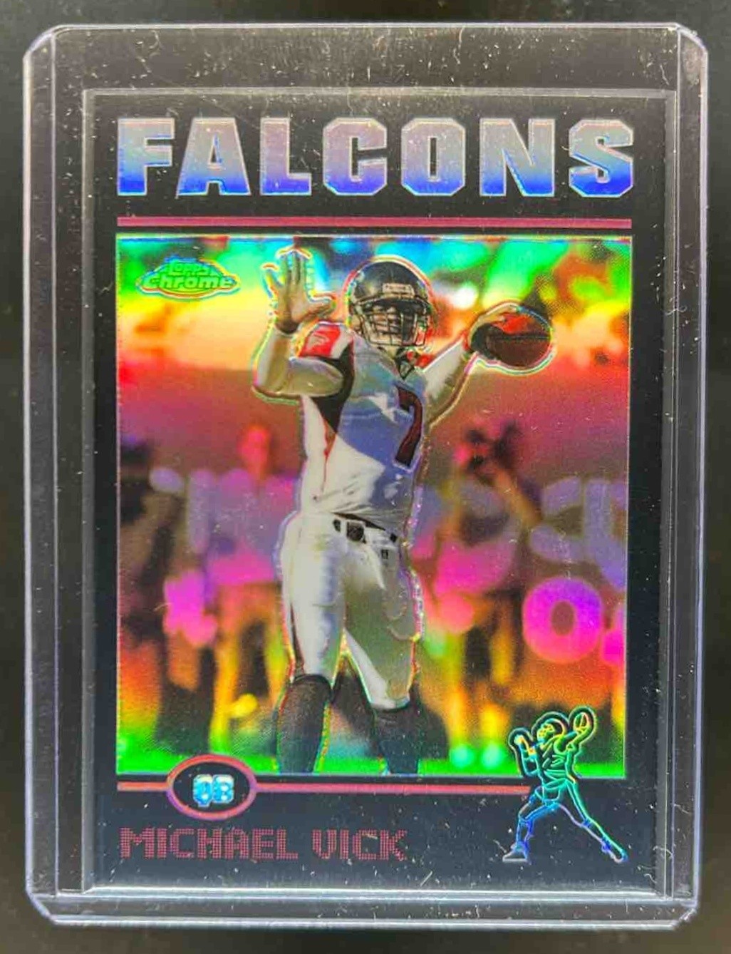 2004 Topps Chrome Michael Vick Black Refractor #77/100 Falcons
