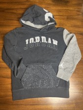 Air Jordan Boys Jumpman Speckle Fleece Pullover Hoodie Black Gray Sz M-5/6 BBall