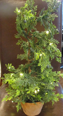 Pottery Barn lit light up small juniper tree 20'' Christmas  Tree New