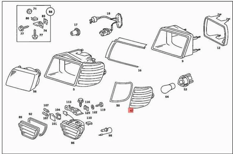 Luz de esquina derecha genuina MERCEDES C126 CLASE S cupé 0008209521 Foto 4 de 4